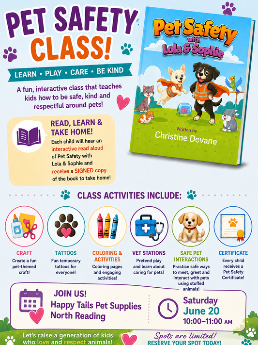 Pet Safety Class with Lola & Sophie flyer