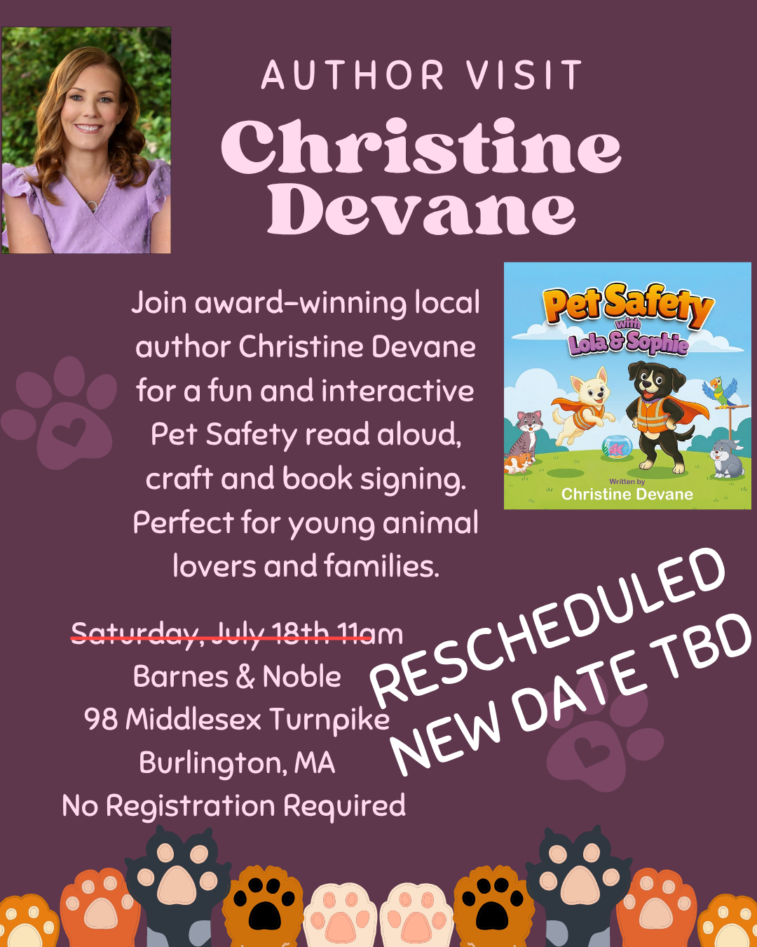 Author Visit at Barnes & Noble – Rescheduled