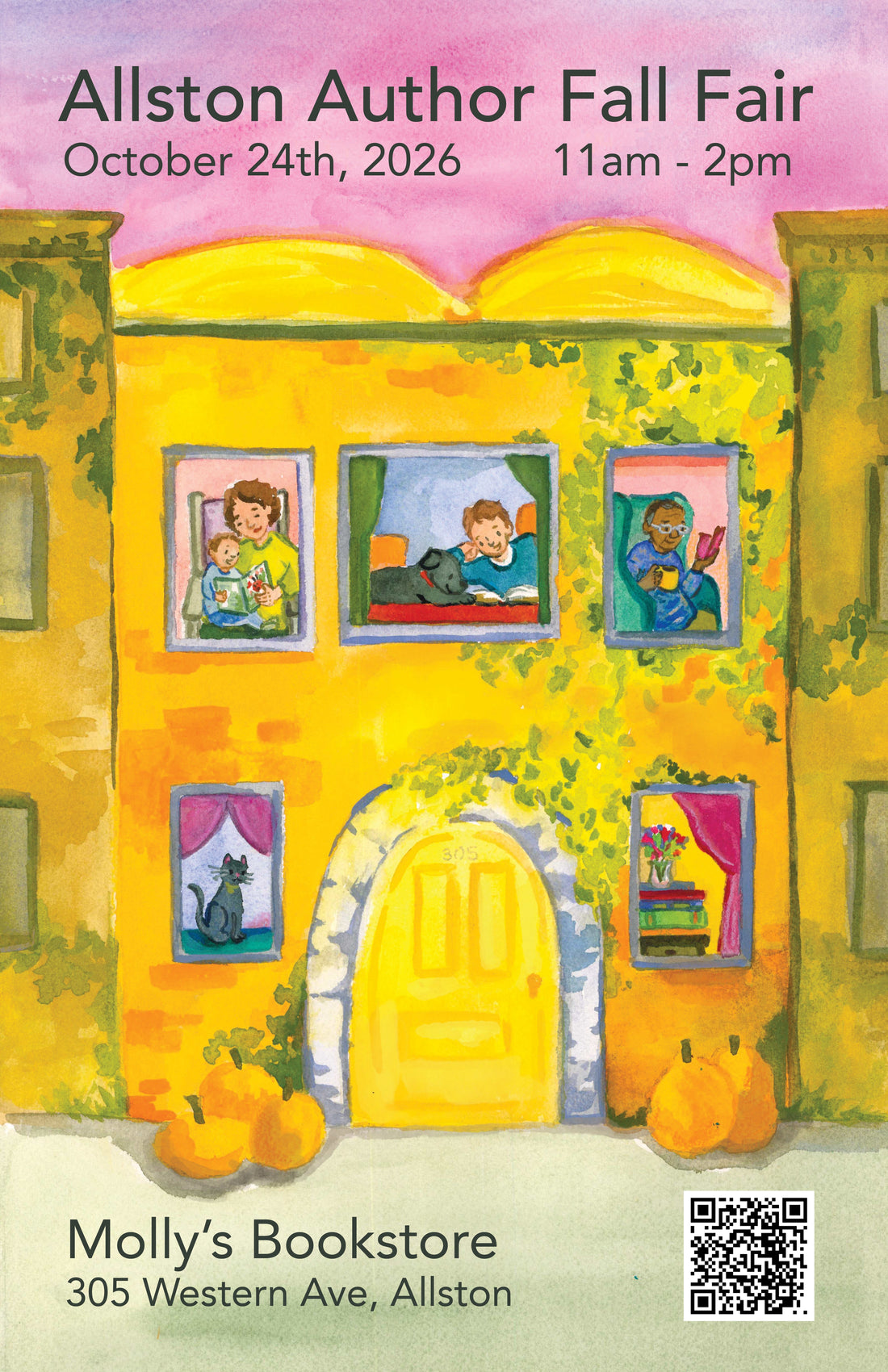 Allston Author Fall Fair at Molly’s Bookstore on October 24