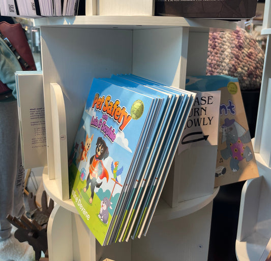 Pet Safety with Lola and Sophie books displayed at the Book Nook at Manchester Craft Market