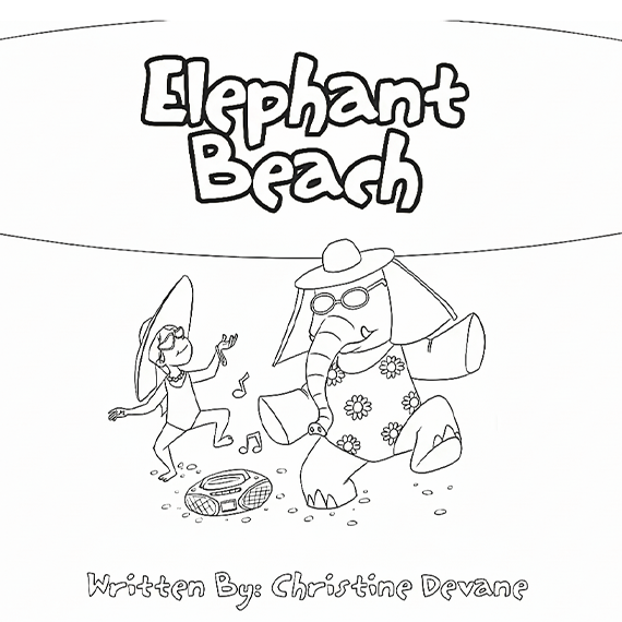 Elephant Beach Coloring Book | Printable Kids Coloring Pages (Digital Download)