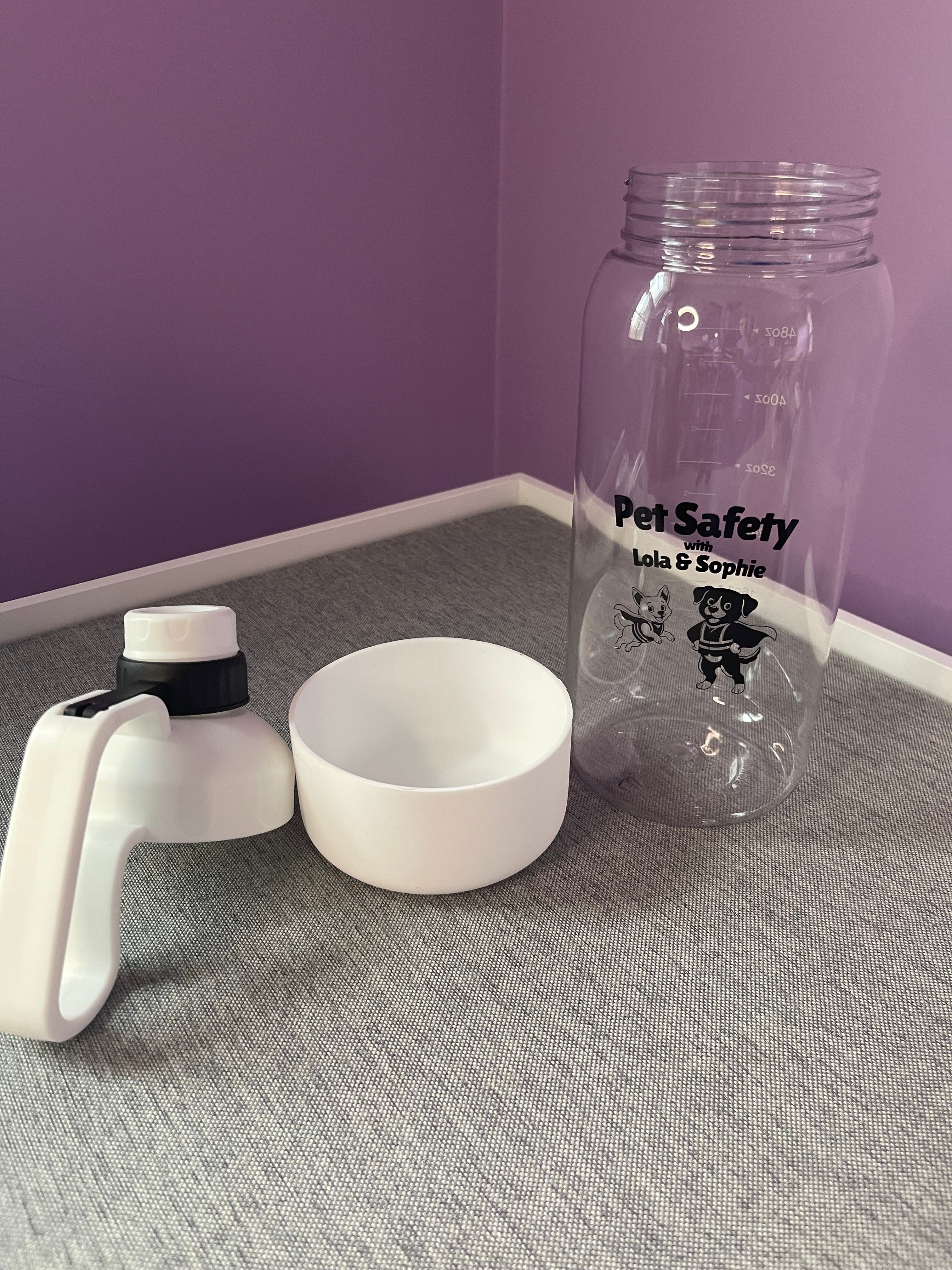 Pet Safety Tritan Pet Bottle - 48 oz, With Removable Bowl